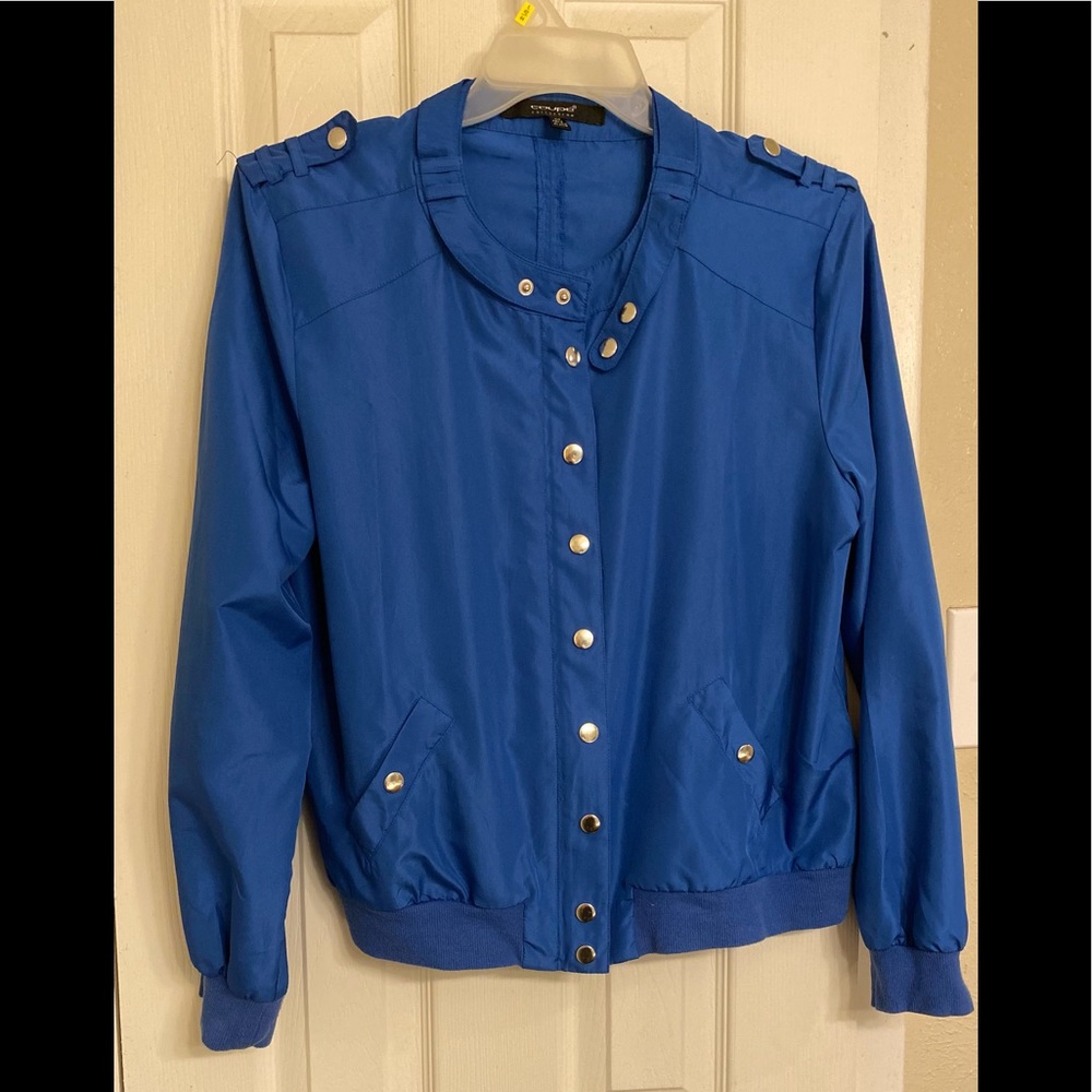 Vintage Coupé Collection royal blue lightweight jacket with silver snaps
